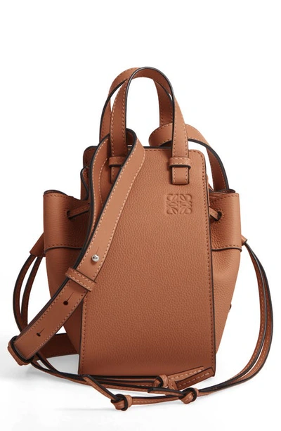 Shop Loewe Mini Hammock Calfskin Leather Hobo Bag In Tan
