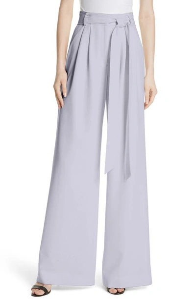 Shop Milly Italian Cady Trapunto Tie Waist Trousers In White