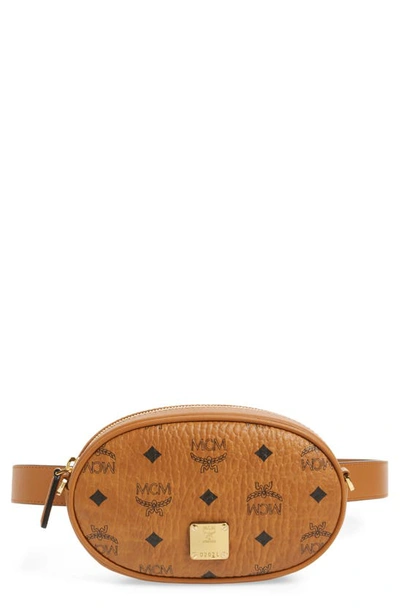 Shop Mcm Essential Convertible Belt Bag In Cognac