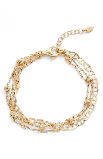 Shop Argento Vivo Triple Strand Bracelet In Gold