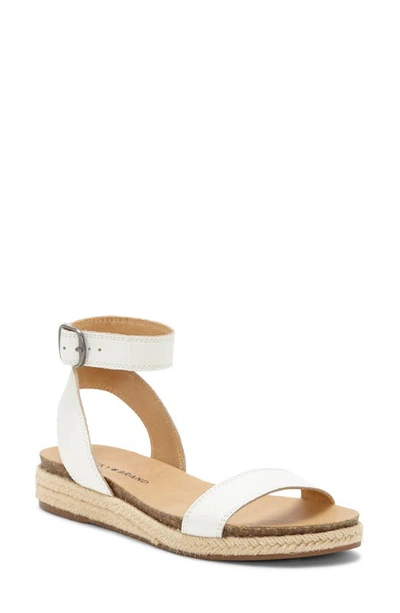 Shop Lucky Brand Garston Espadrille Sandal In White Leather