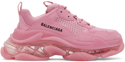 Shop Balenciaga Pink Triple S Sneakers In 5760 Pink