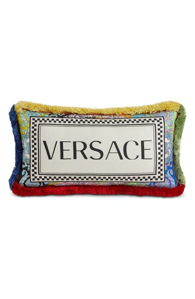 Shop Versace Silk Pillow In Multi