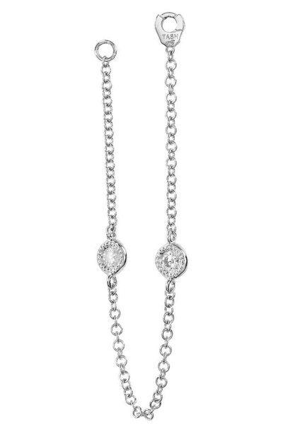 Shop Maria Tash Single Double Scallop Set Diamond Chain Connecting Charm In White Gold