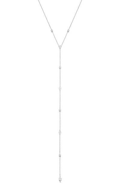 Shop Sara Weinstock Purity Diamond Station Y-necklace In 18k White Gold