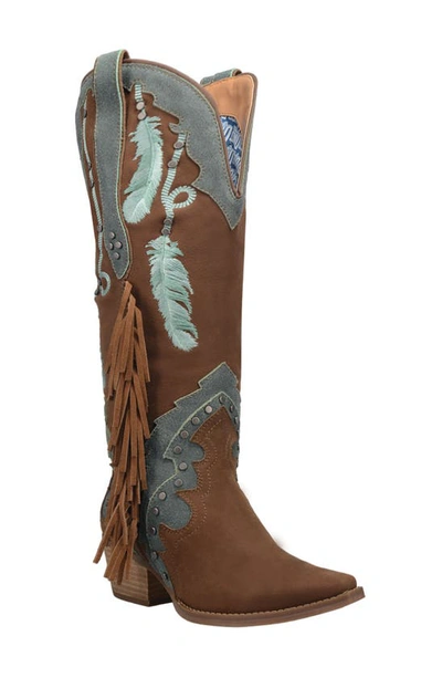 Shop Dingo Embroidered Western Boot In Brown Leather