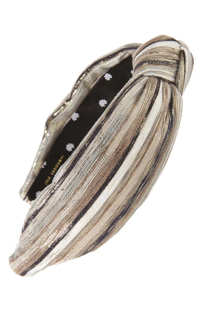 Shop Lele Sadoughi Mixed Metallic Knotted Headband In Metallic Multi