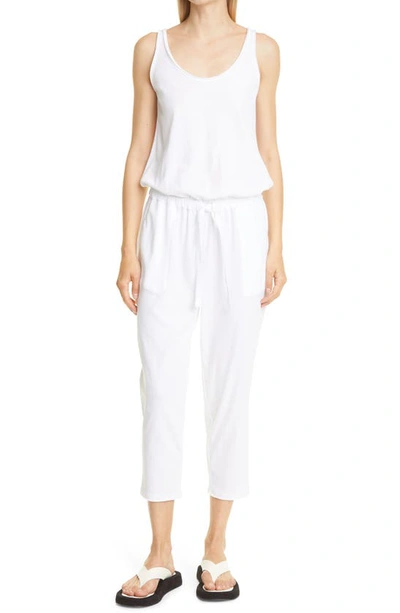 Shop Atm Anthony Thomas Melillo Cotton Jersey Tank Jumpsuit In White