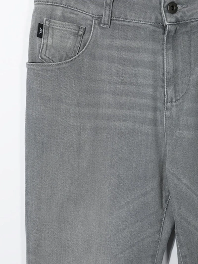 Shop Emporio Armani Straight-leg Stretch-cotton Jeans In Grey