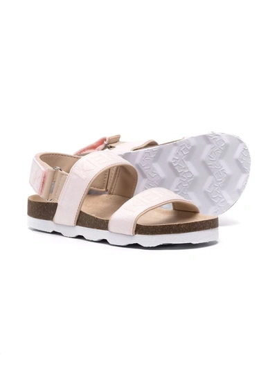 Shop Kenzo Logo-print Double Strap Sandals In Pink