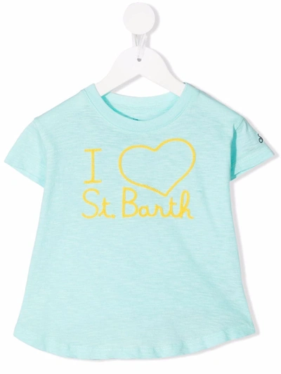 Shop Mc2 Saint Barth Logo-embroidered T-shirt In Elsb54 Embry Love St Barth 5694