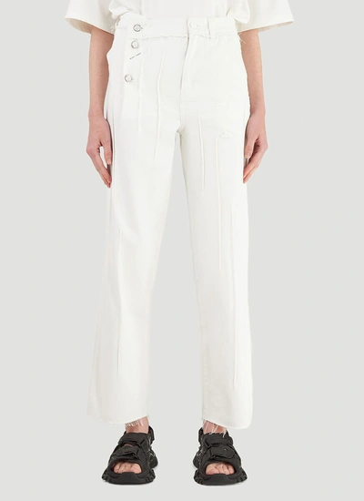 Shop Ader Error Pleated Jeans In White