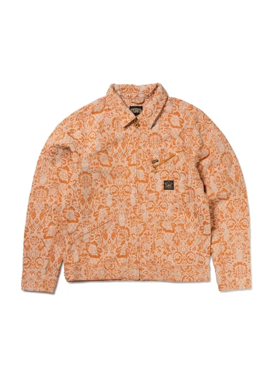 Shop Aries X Lee Denim Floral 191 Jacket In Orange
