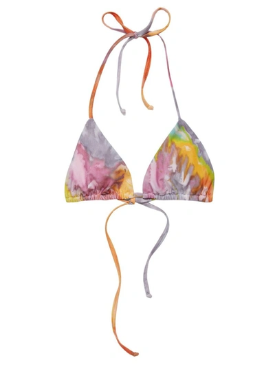 Shop Mara Hoffman Rae Tie-dye Triangle Bikini Top Multicolor