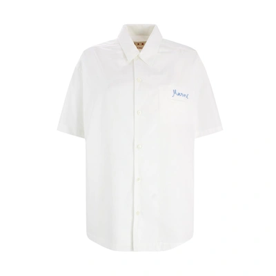 Shop Marni Oversized Short-sleeves Shirt In White