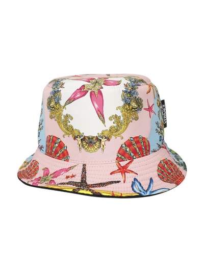 Shop Versace Marina Print Bucket Hat Pink In Multicolor