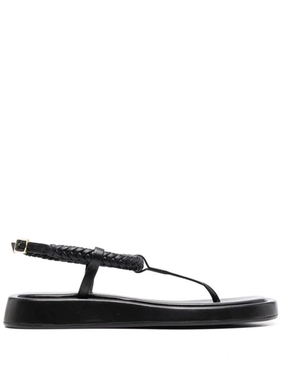 Shop Gia Couture Rosie 3 Flat Thong Sandal In Black