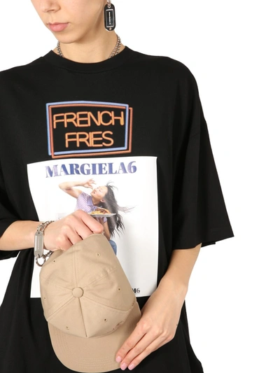 Shop Mm6 Maison Margiela "french Fries" T-shirt In Black