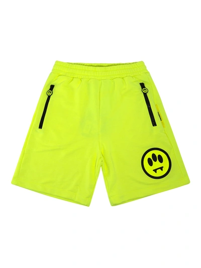 Shop Barrow Printed Cotton Bermuda Shorts In Yellow