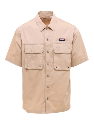 Shop Burberry Cotton Half-sleeved Shirt In Beige