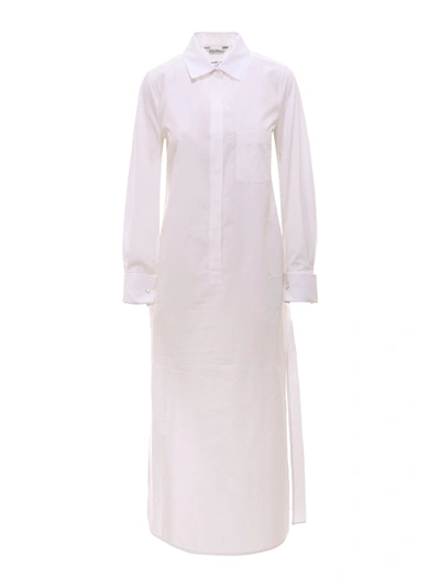 Shop Max Mara Odile Cotton Shirt Dress In White