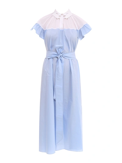 Shop Vivetta Colour-block Maxi Dress In Blue