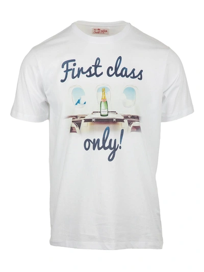 Shop Mc2 Saint Barth First Class Only Print T-shirt In White