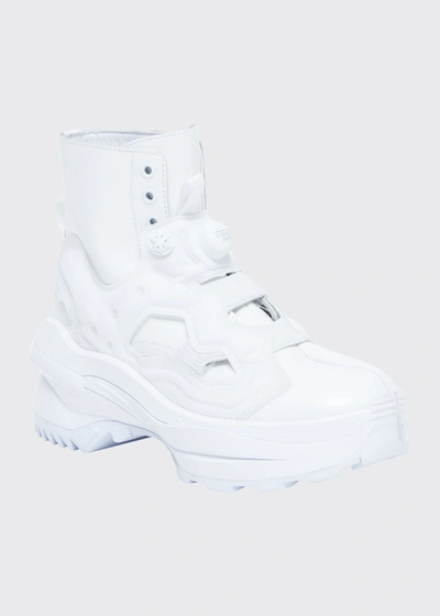 Shop Maison Margiela X Reebok Men's Instapump Tabi Fury Lo Boots In White