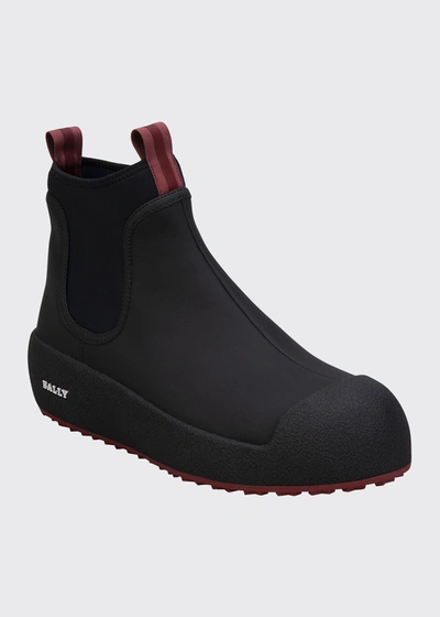 Shop Bally Men's Cubrid Curling Rubber & Leather Snow Boots In Black