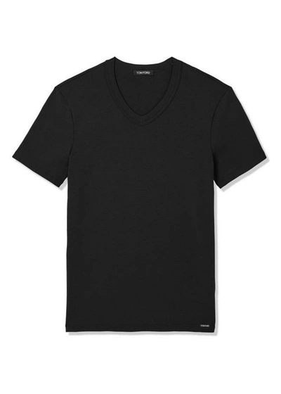 Tom Ford Slim-fit Stretch Cotton And Modal-blend T-shirt In Black