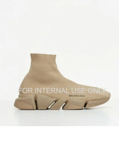 Shop Balenciaga Men's Speed Knit Sock Trainer Sneaker In 9710 Beige