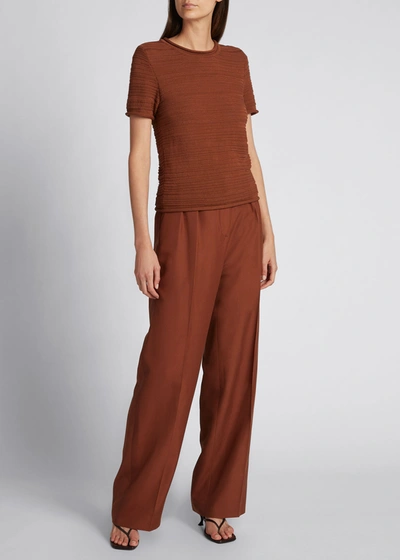 Shop The Row Nino Wide-leg Silk Pants In Toffee