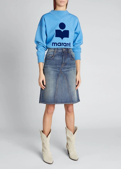 Shop Isabel Marant Étoile Fiali Denim Skirt In Blue