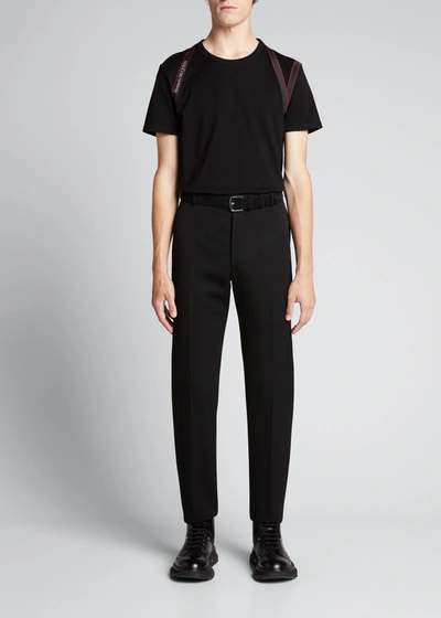 Men's Logo-tape Harness T-shirt In Black