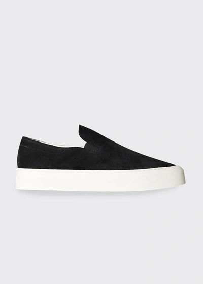 Shop The Row Marie H Suede Slip-on Sneakers In Black