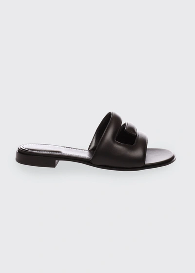 Shop Givenchy G Leather Flat Slide Sandals In Black