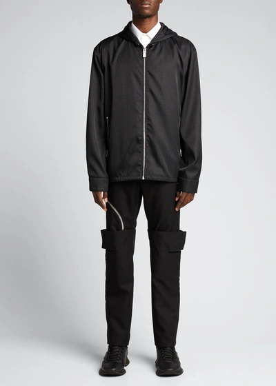 Shop Givenchy Men's 4g Nylon Jacquard Track Jacket In Black