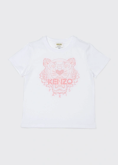 Shop Kenzo Girl's Tiger Mascot Graphic T-shirt In Optic White