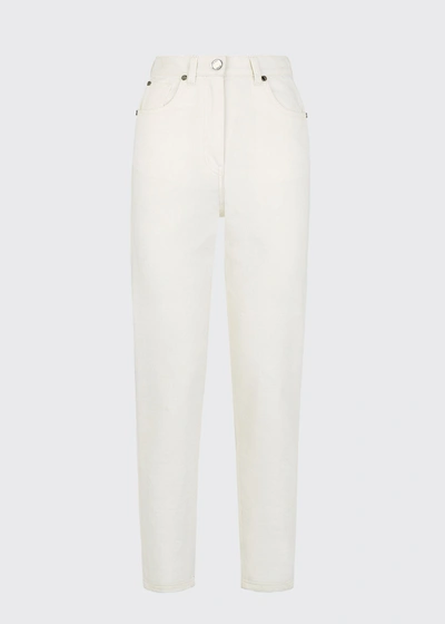 Shop Fendi Denim Straight-leg Jeans In White
