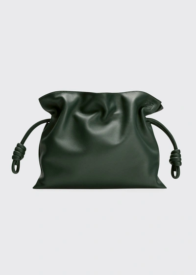 Shop Loewe Flamenco Clutch Bag In Napa Leather With Blind Embossed Anagram In Vintage Khaki