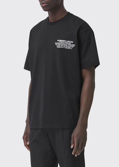 Shop Burberry Men's Abel Address Logo T-shirt In Black