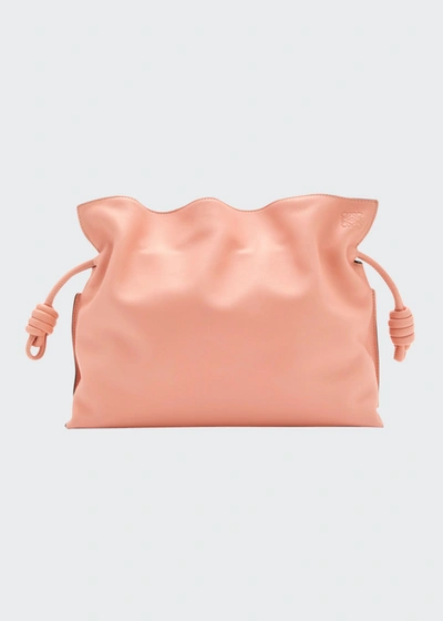 Shop Loewe Flamenco Drawstring Knot Clutch Bag In Blossom