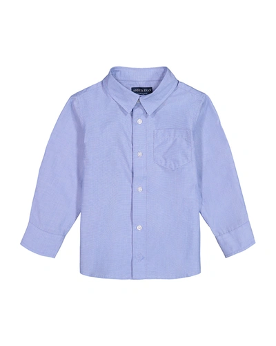 Shop Andy & Evan Boy's Cotton Button-down Shirt In Medium Blue
