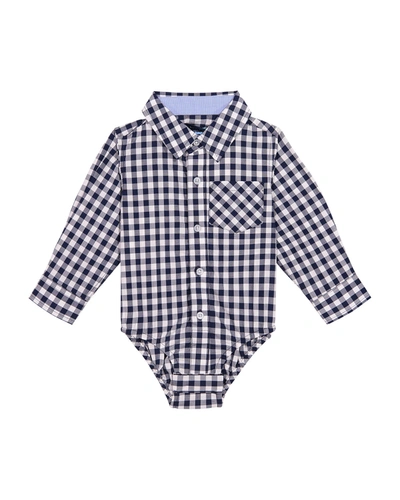 Shop Andy & Evan Boy's Button-down Cotton Shirtzie In Navy