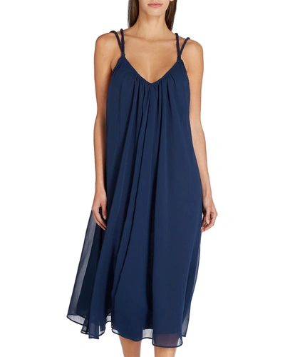 Shop Valimare Athena Braided-strap Coverup Dress In Navy