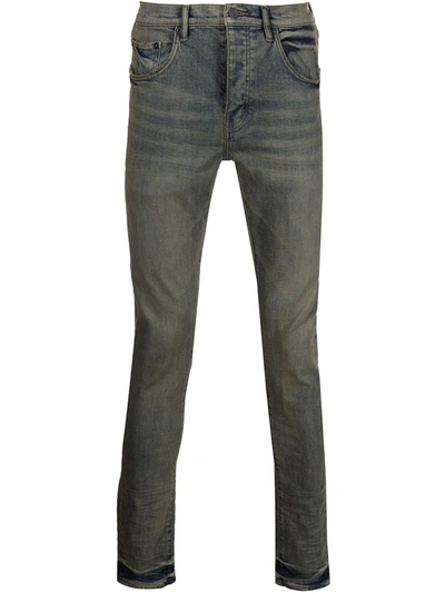 Shop Purple Brand Bleach-wash Slim-cut Jeans In Grau