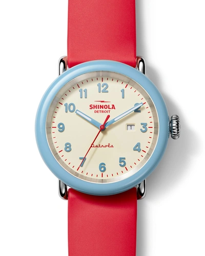 Shop Shinola Detrola The Spf 43mm Silicone Watch In Multi
