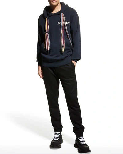 Shop Ambush Men's Multi-cord Logo Pullover Hoodie In Blue White