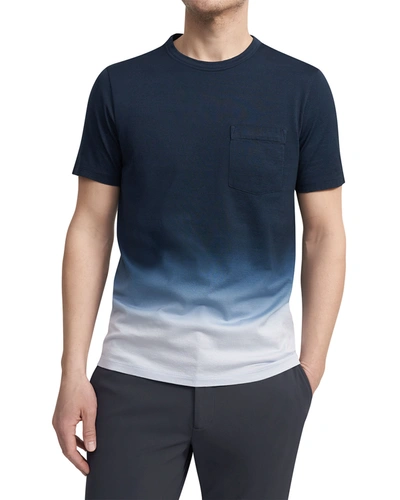 Shop Theory Men's Ombre Dip-dye T-shirt In Misty Blue/baltic