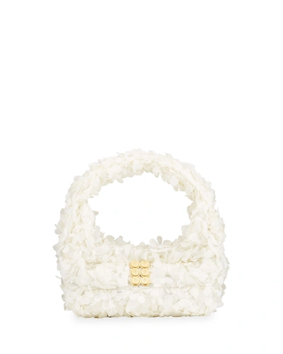 Shop Kooreloo Bloom Mini 3-d Flower Hobo Bag In Ivory